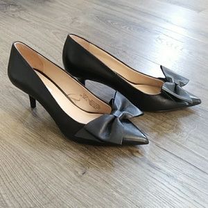Leather bow Kitten heels H&M
